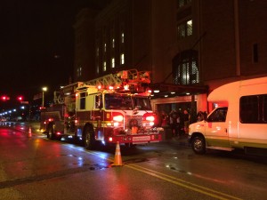 The show's start was delayed slightly by a fire alarm, set off by a smoke machine.