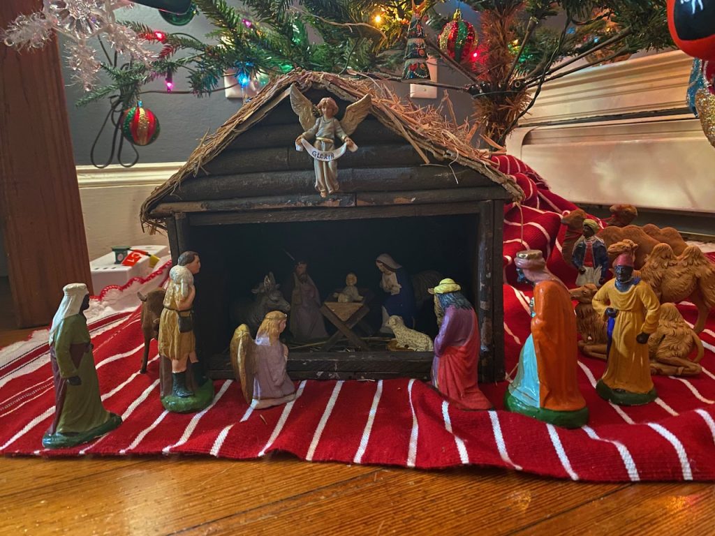 Photograph of a Nativity Scene under a tree